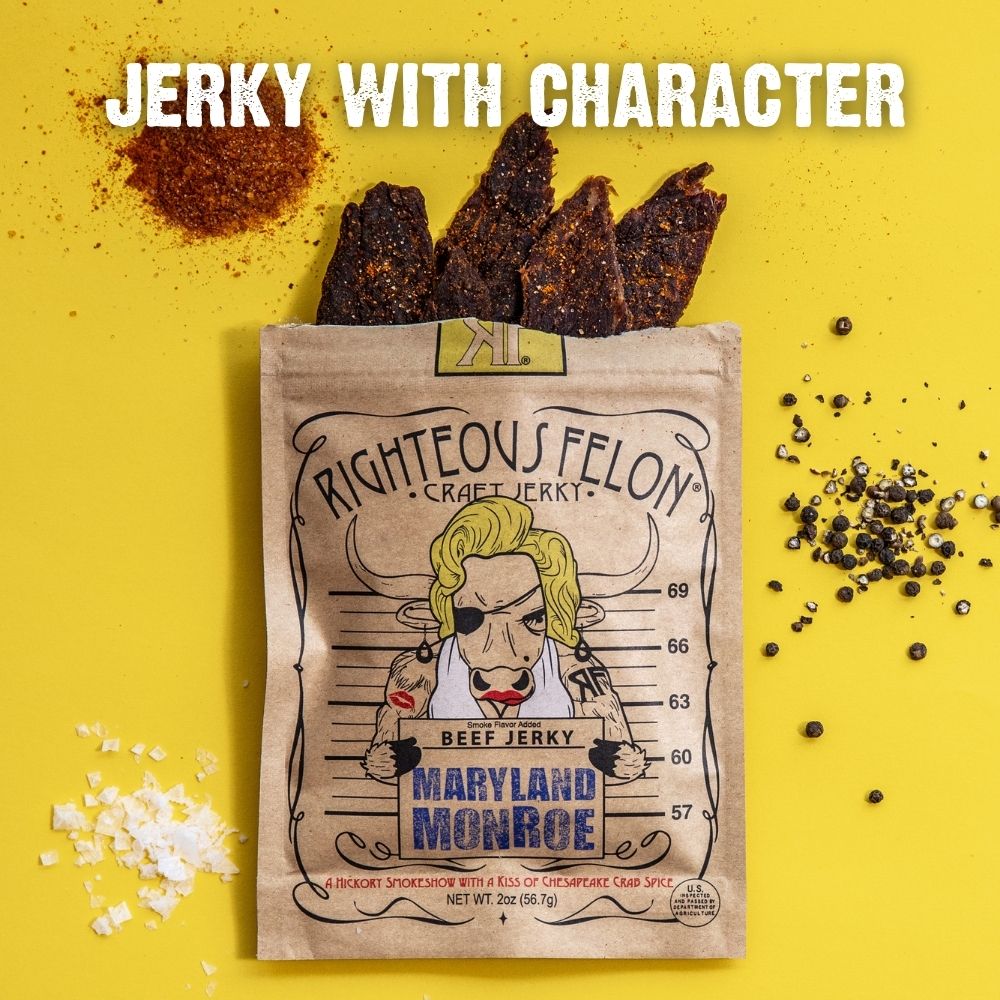 Righteous Sampler Beef Jerky Meat Sticks 12 Pack Righteous Felon Craft Jerky