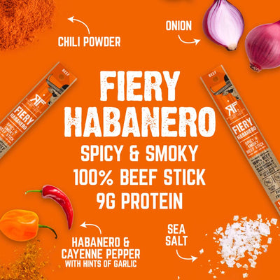 Fiery Habanero spicy & smoky 100% beef stick 9g protein