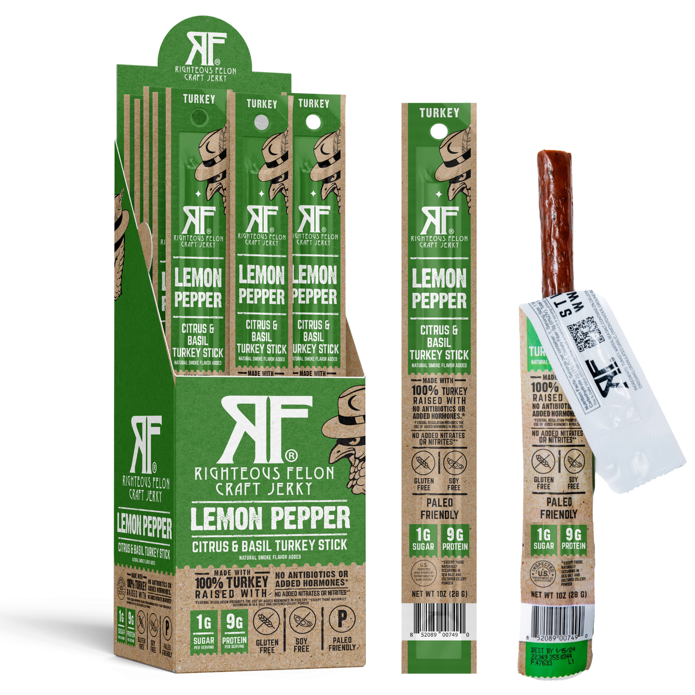 Lemon Pepper Turkey Sticks 24 ct