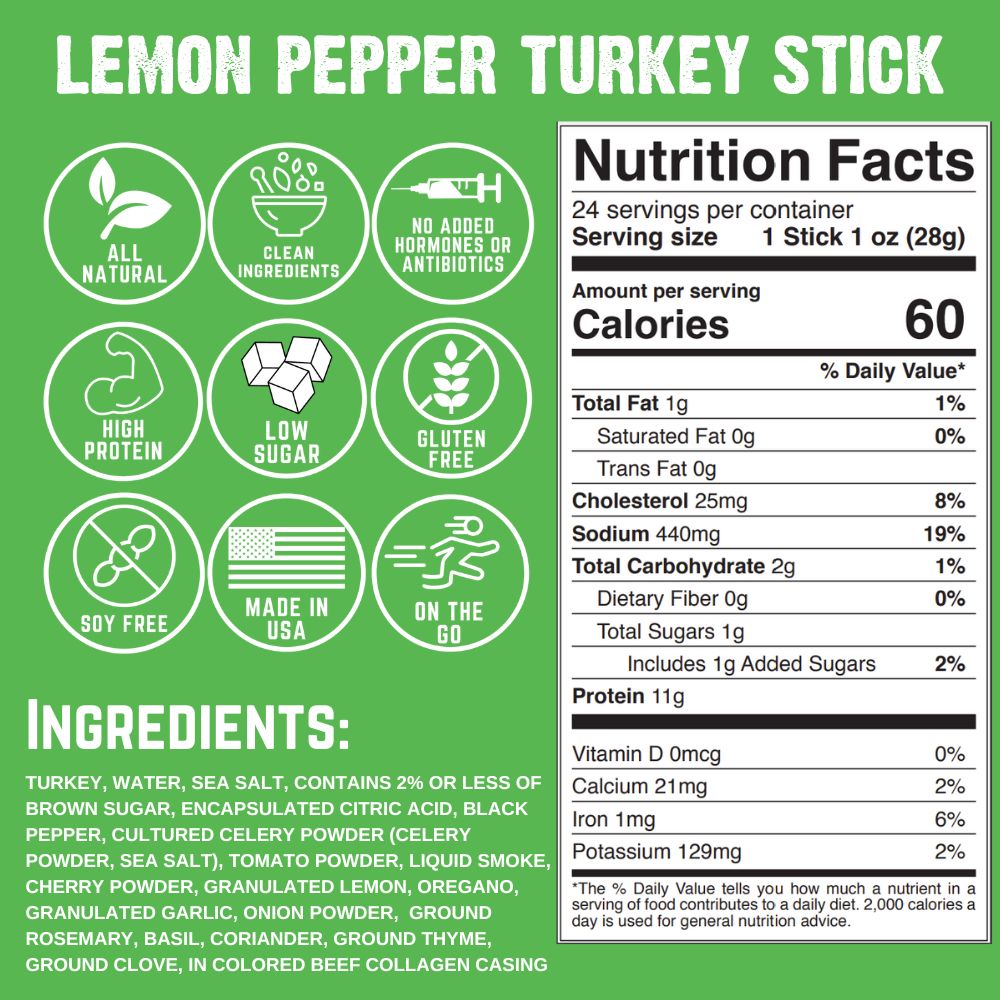 Lemon Pepper Turkey Stick (3-Pack)