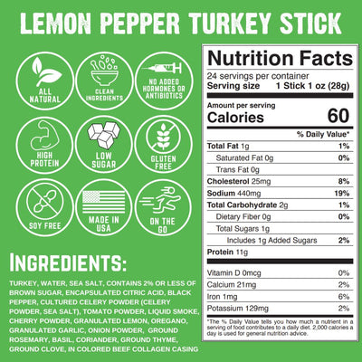 Lemon Pepper Turkey Stick (24-Pack)