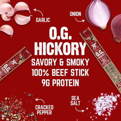 O.G. Hickory savory & smoky 100% beef stick 9g protein