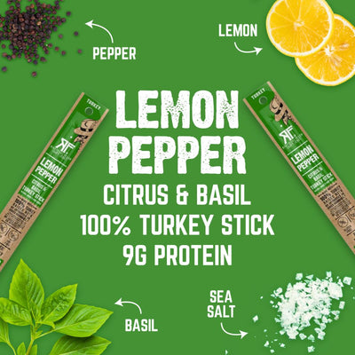 lemon pepper turkey sticks citrus & basil 100% turkey stick 9g protein