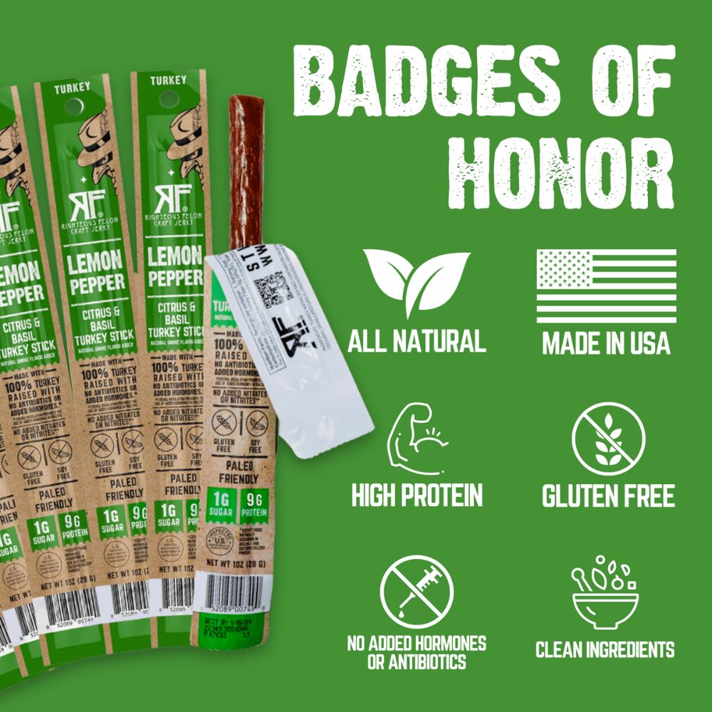 lemon pepper turkey sticks badges of honor