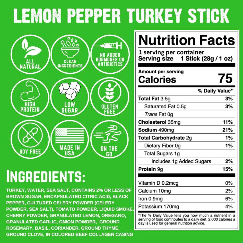 lemon pepper turkey sticks NFP