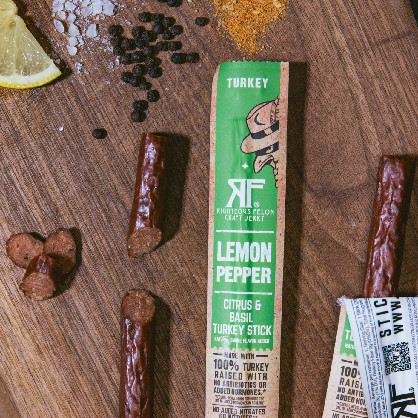 lemon pepper turkey sticks open